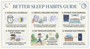 Reducing screen time and building better sleep habits for restful nights.