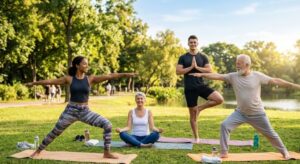 Daily yoga practice for building strength, posture, and overall health.