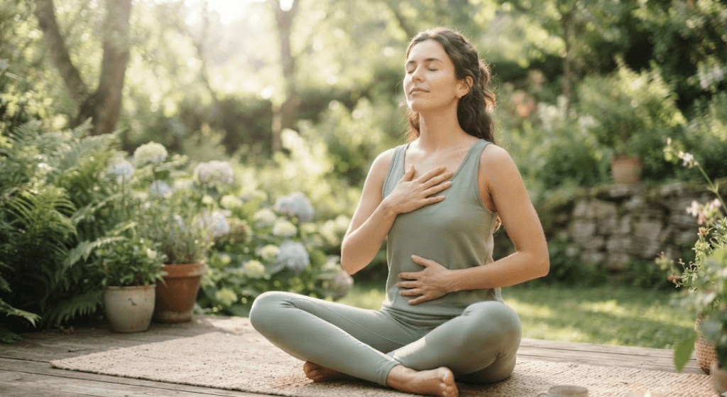 Deep breathing exercise for immediate stress relief and relaxation.