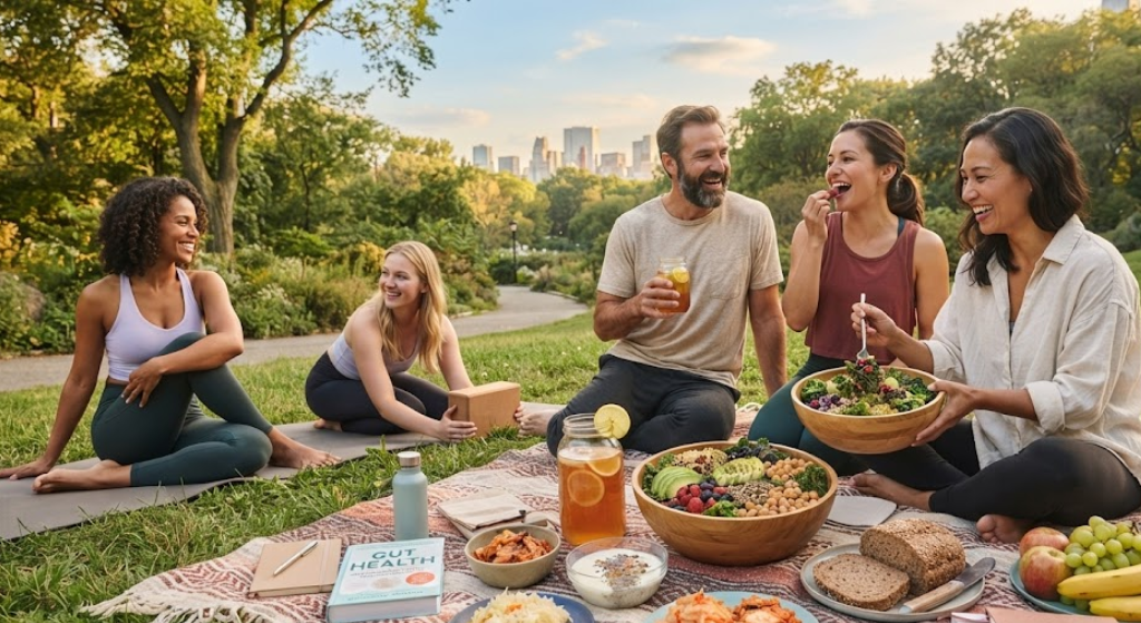 Stress management and healthy lifestyle habits for better digestive health.