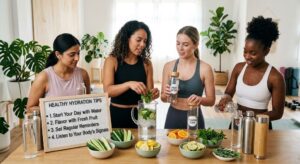 Healthy hydration habits for maintaining energy and overall wellness.