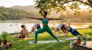Yoga and meditation helping reduce stress and promote a healthy lifestyle.