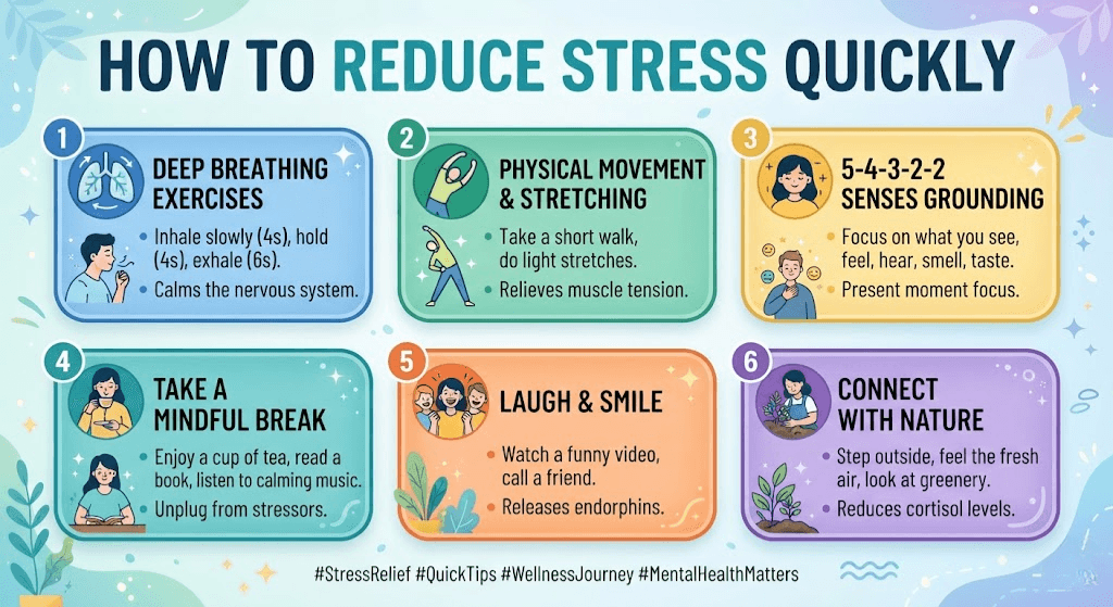 Natural ways to reduce stress quickly and improve mental well-being.