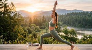 Morning yoga routine improving energy, flexibility, and mental focus.