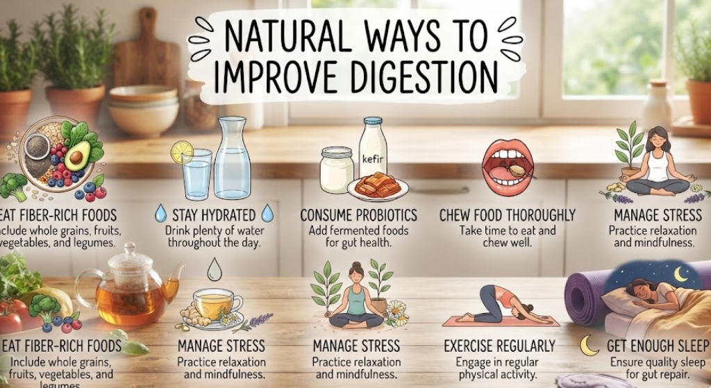 Natural ways to improve digestion and support a healthy digestive system.
