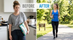 Exercise and healthy lifestyle for weight loss transformation.