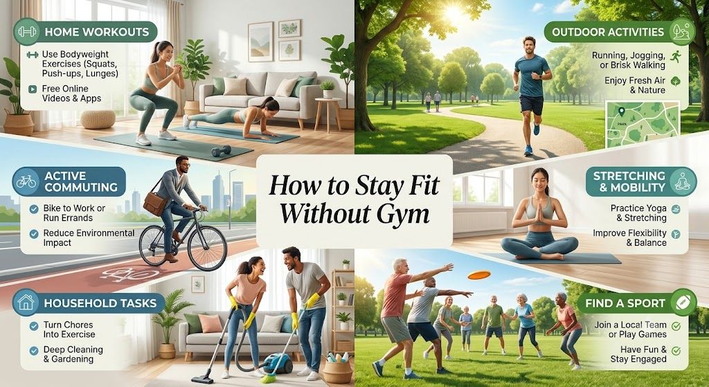 How to Stay Fit Without Gym 