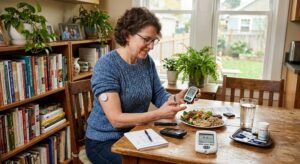 Living with diabetes through healthy habits, balanced diet, physical activity, medication management, and routine medical care.