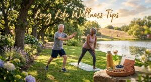 Walking, cycling, and regular exercise supporting heart health and a longer life.