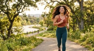 Walking and healthy lifestyle habits that improve blood circulation and support strong hair.