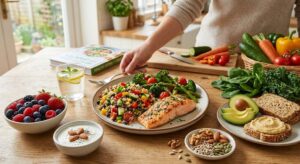 Best diet for diabetes with balanced nutrition, healthy eating habits, regular exercise, hydration, and stable blood sugar management.